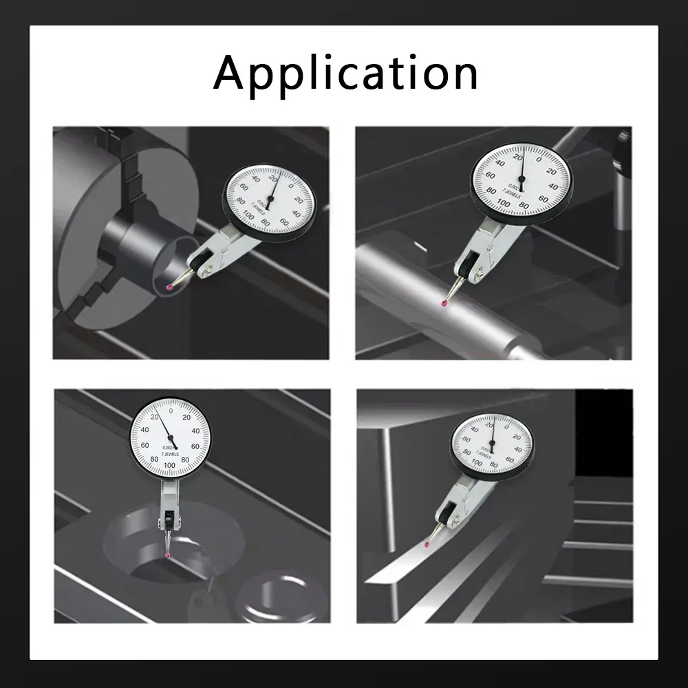 Dial Indicator Gauge Dial Indicator Shahe Dial Test Indicator 0.002 mm Shockproof With Ruby Probe Test Gauge Measure Tool