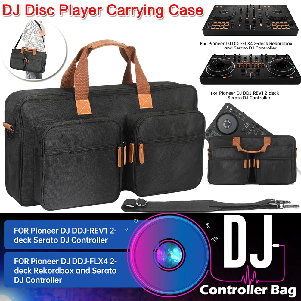 EVA DJ Controller Case For Pioneer DDJ-800 FLX104 FLX6 - Padded Travel Carrying Bag With Shoulder Strap & Accessory Storage