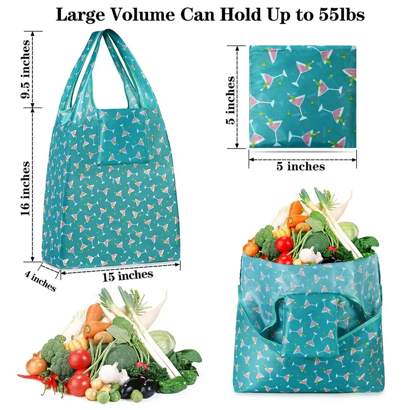 Big Size Thick Nylon Large Tote ECO Reusable Polyester Portable Shoulder Women's Handbags Folding Pouch Shopping Bags Foldable