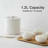 Olayks cuiseur à riz 1.2L cuiseur électrique multifonctionnel 25min cuisson rapide pour dortoir bureau Mini marmite électrique Portable 4