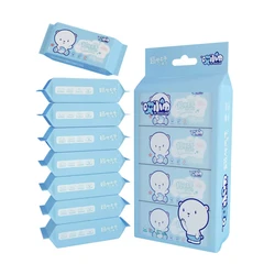 Portable Mini Wet Wipes - Pack of 64, Ideal for Hand and Mouth Cleaning, Perfect for Home and School Use (Blue)