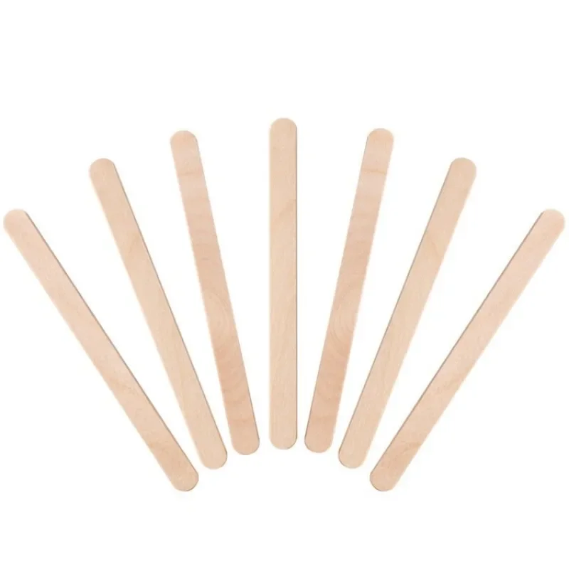 100Pcs Disposable Wood Stick Beauty Spatulas Log Hair Removal Wax Coating and Scraping Tool Eyebrow Trimming