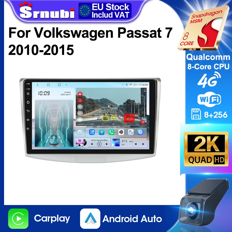 Srnubi Autoradio Für VW Volkswagen Passat B6 B7 CC 2010-2015 Multimedia Video Player Carplay Android Qualcomm 8 core 2K DVR