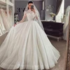 Glitter Wedding Dresses A Line Woman's Sexy High Neck Long Sleeve Bride Gowns Appliques Princess Customized Vestidos De Novia 3