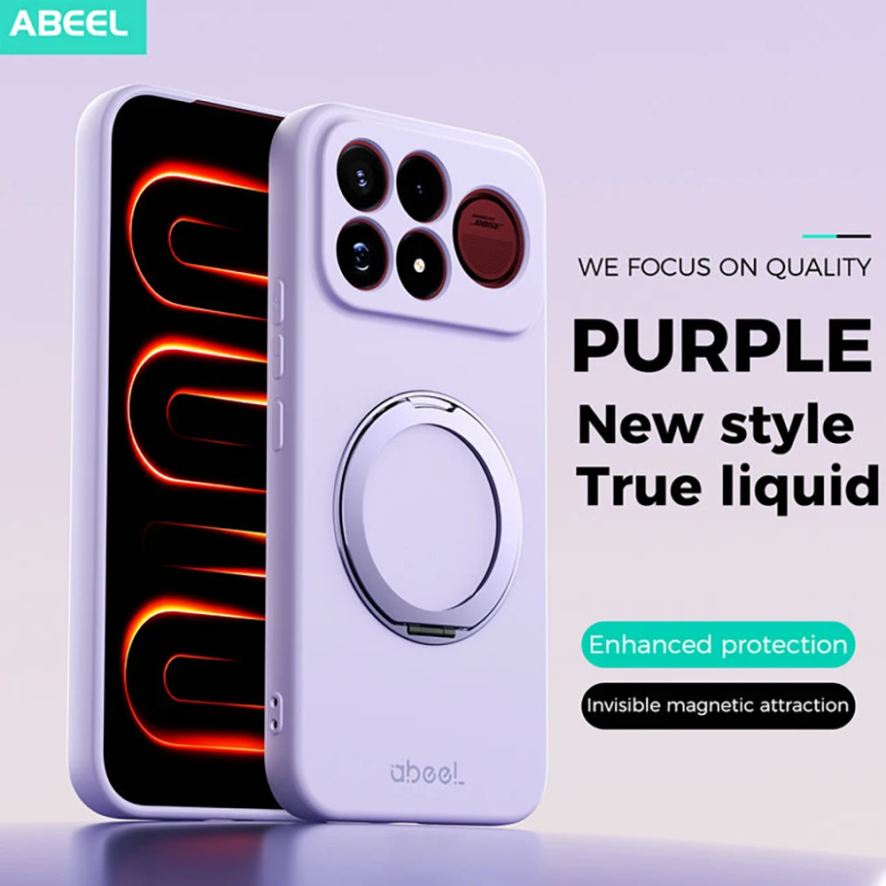 Shockproof Armor Liquid Silicone Bumper Case with Magnetic Back Cover