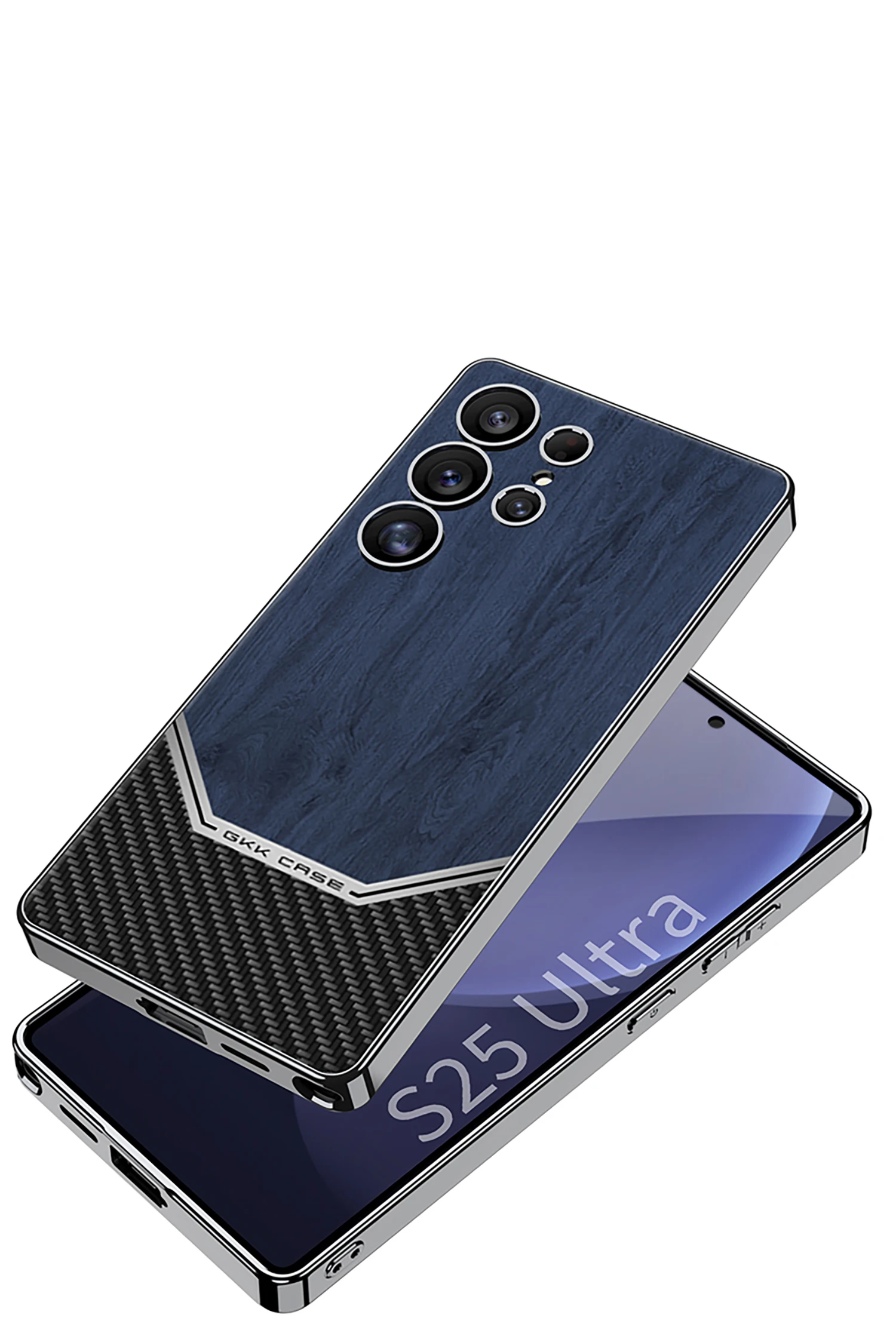 Frosted Wood Pattern Case For Samsung Galaxy S25 S24 S23 Ultra Luxury Plating Sh