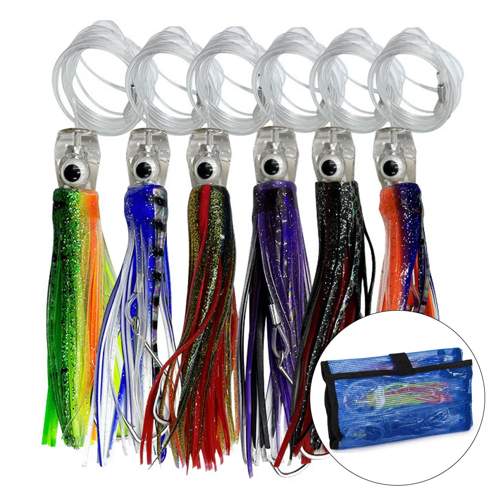 Trolling Lure Tuna Marlin Wahoo Shark Trolling Fishing Lures With 6 Pocket  Storage Bag For Saltwater Outdoor Fishing 6.5 Inch