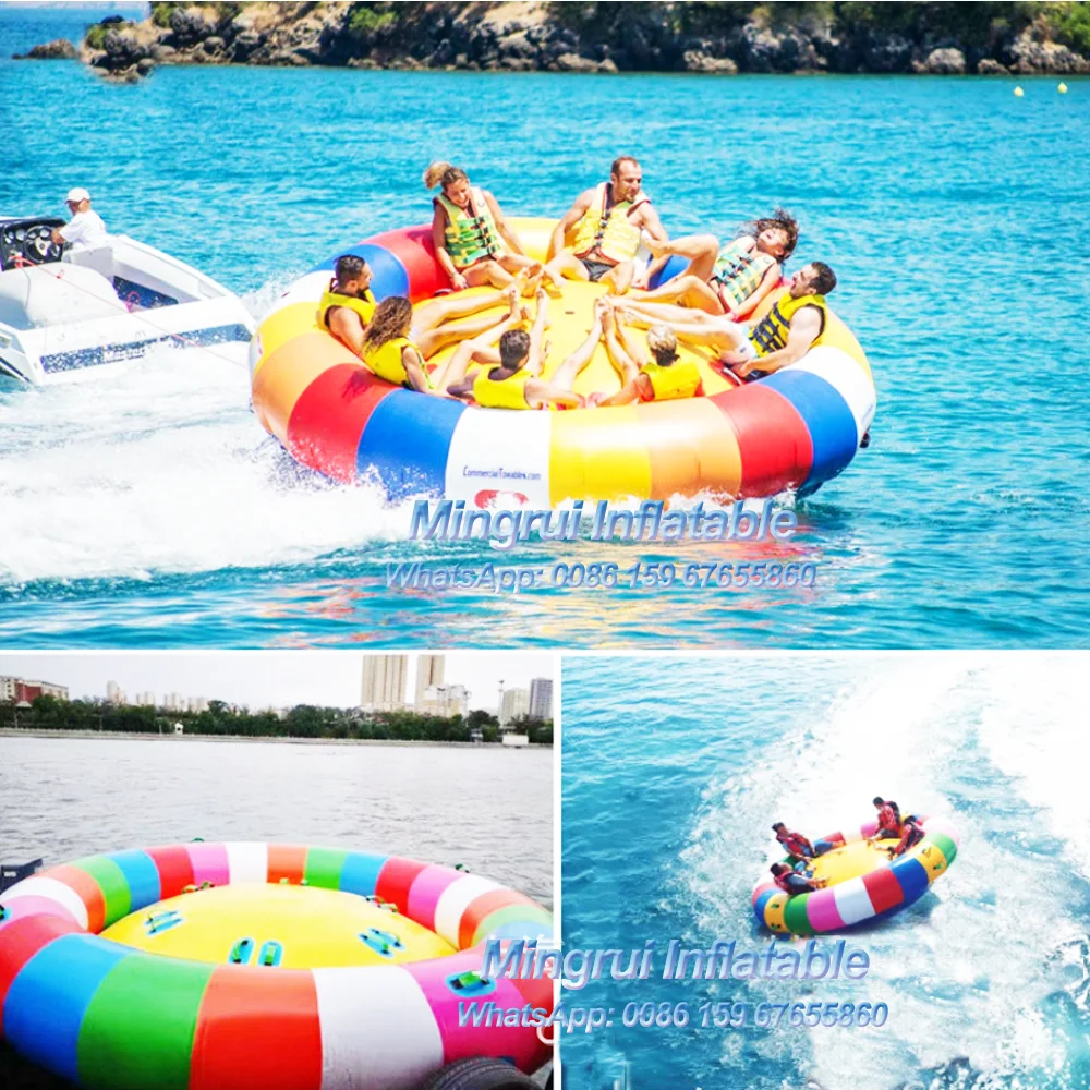 Inflatable Spinning UFO Towable Tube for Water Entertainment, Rotating Disco Boat