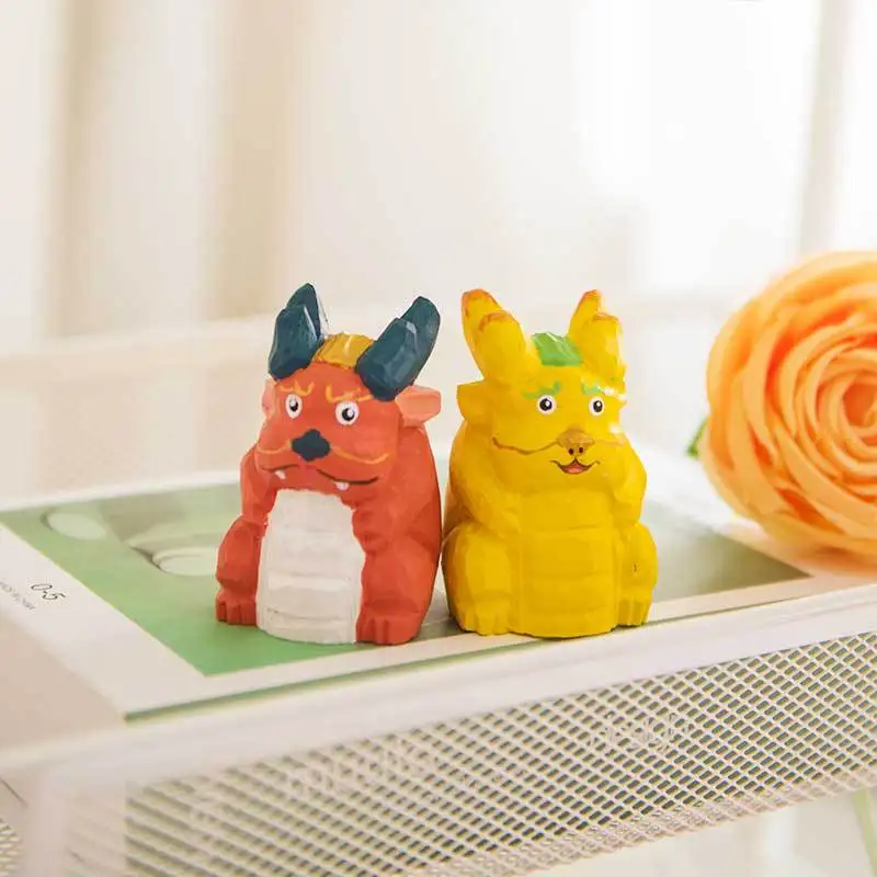 

Новая миниатюрная статуя с резьбой по дереву, украшения со знаками Зодиака, офисные аксессуары, животные, ремесла, домашний фотоподарок