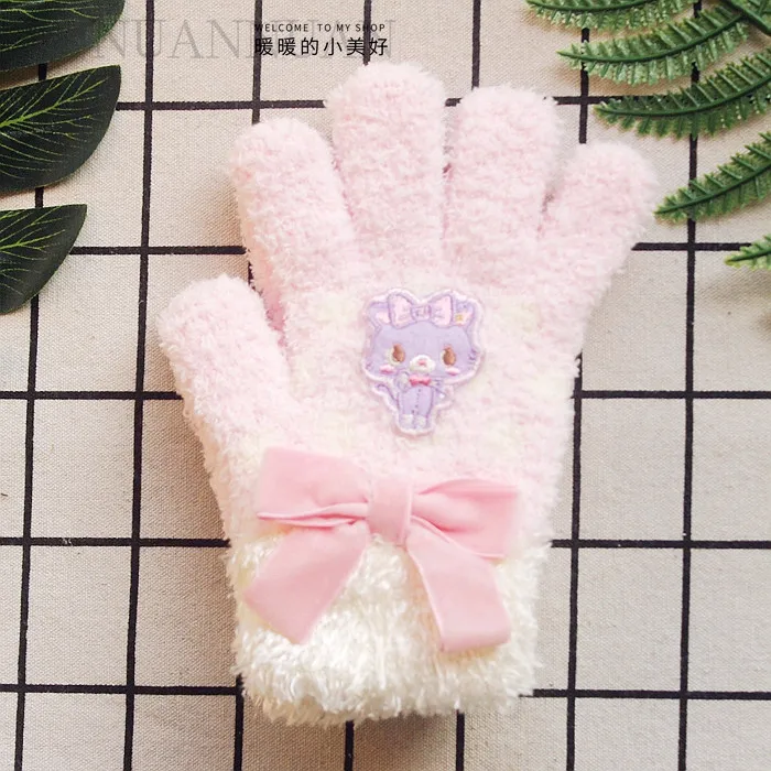 Bonbonribbon Mewkledreamy Winter Gloves for Girls Kids Cartoon Anime Cat Cute Kawaii Gloves