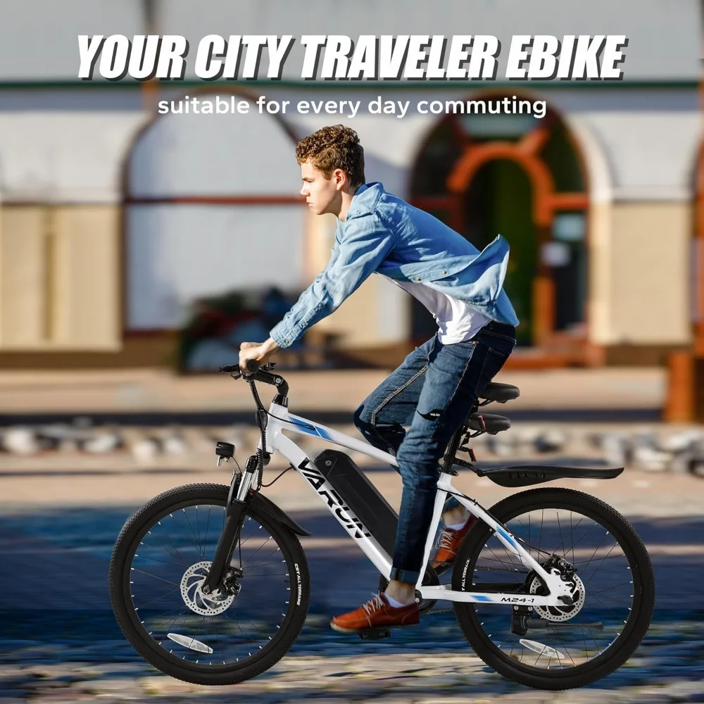 Electric Bike for Adults, 350W 20MPH Commuter Ebike with 36V Removable Battery, 24'' Electric Mountain Bike