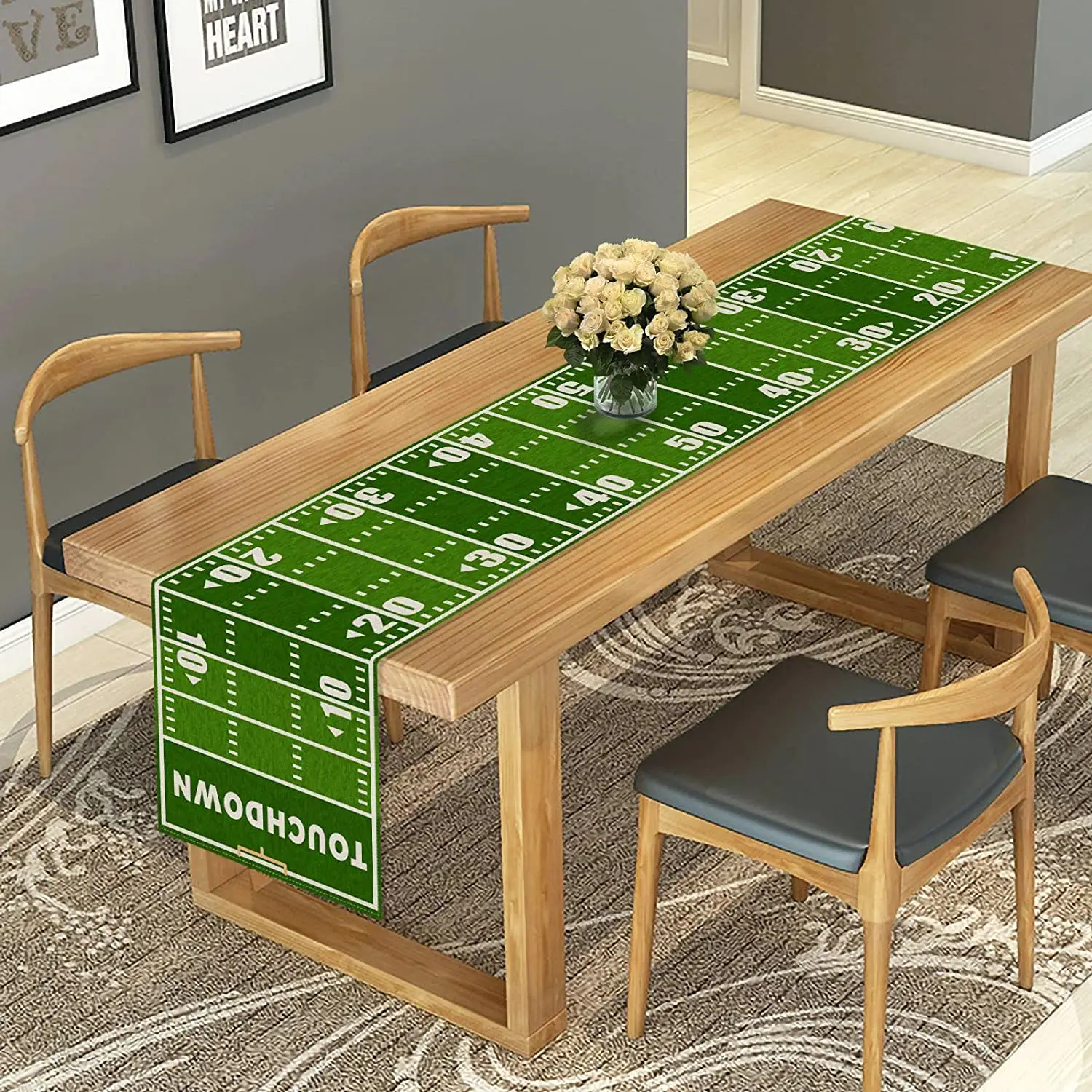 Nieuw Amerikaans voetbalpatroon tafeldecoratie tafelvlag vakantie verjaardagsfeest keukentafel decoratie vlagstof