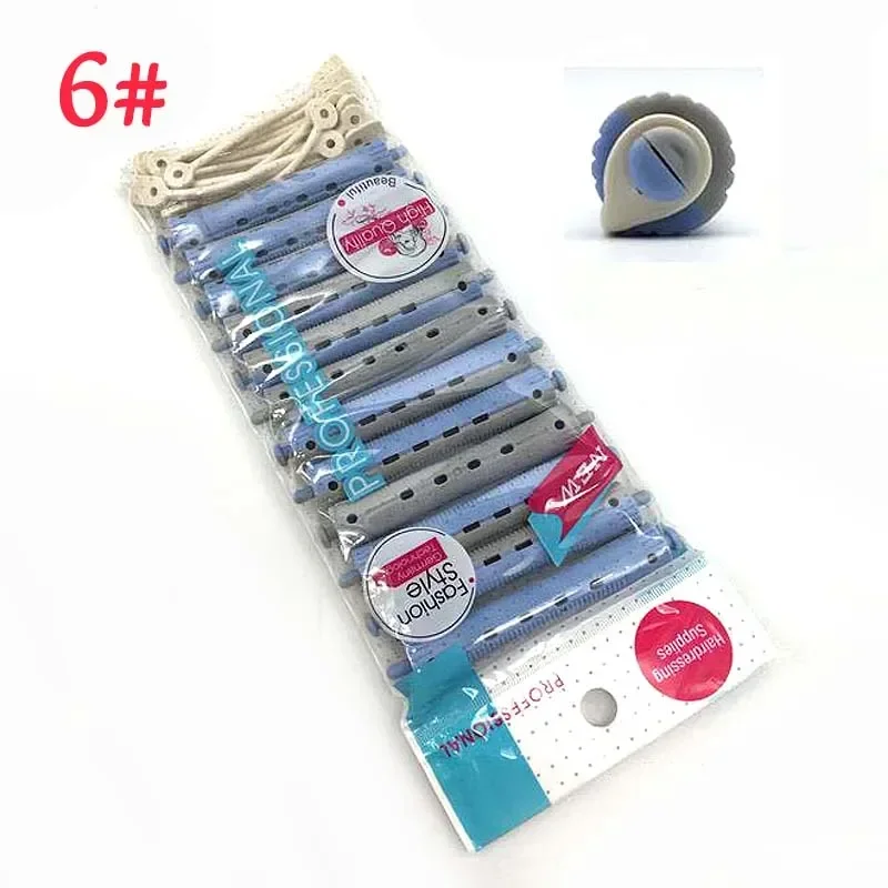 12pcs Hair Perming Rods Heatless Hair Curling Rollers Perm Rods Curlers Cold Wave Flexible For Women Long Short 헤어롤