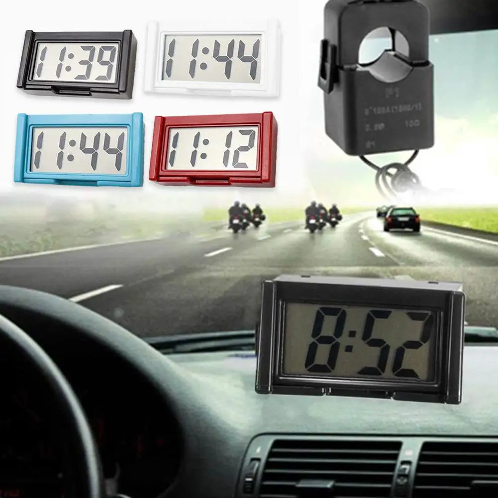 Digital Car Dashboard Clock - Sleek Self-Adhesive Display Accessory