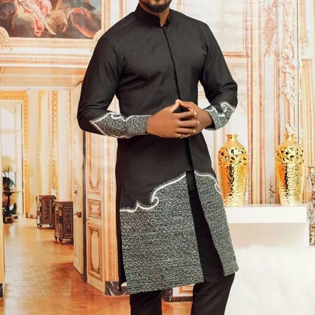 Bolaji Long Sleeve Embroidered Dashiki Outfit - Image 5