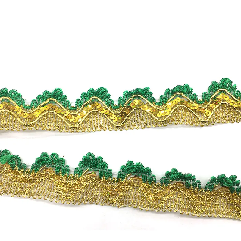 3M/5M 골드 실버 레이스 트림 스팽글 레이스 리본 무대 공연 파티 코스프레 웨딩 의류 DIY 봉제 의류 액세서리