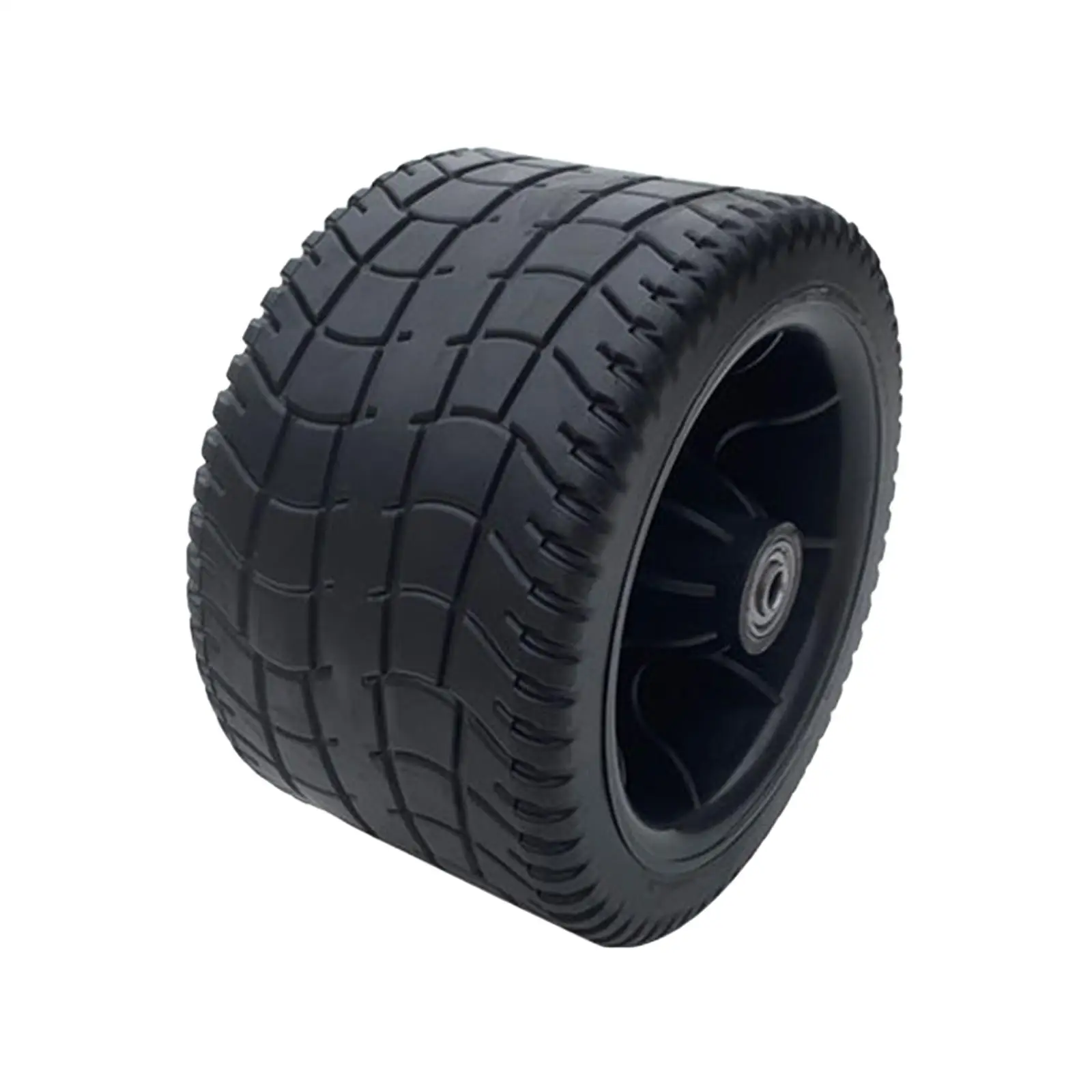4inch Wide Wagon Cart Wheel PP Tires Durable Black Easily Install Accessory Puncture Proof for Hand Trucks and Yard Trailers