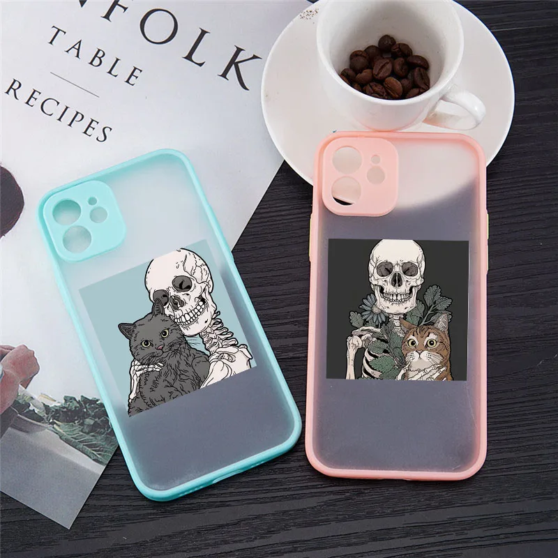 Black Skeleton Pattern Silicone Phone Case with Durable Back Cover