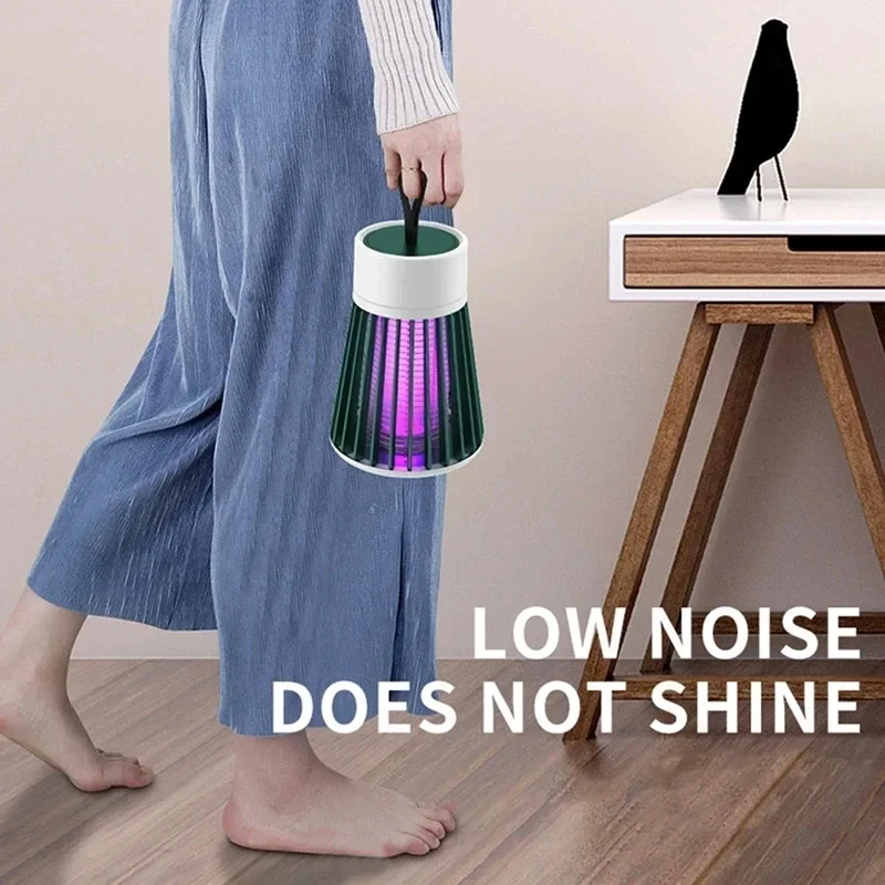 USB 플러그인 전기 충격 모기 살충 램프 2 in 1 LED 휴대용 실내외 곤충 트랩 모기 유인 캠핑 야간 조명