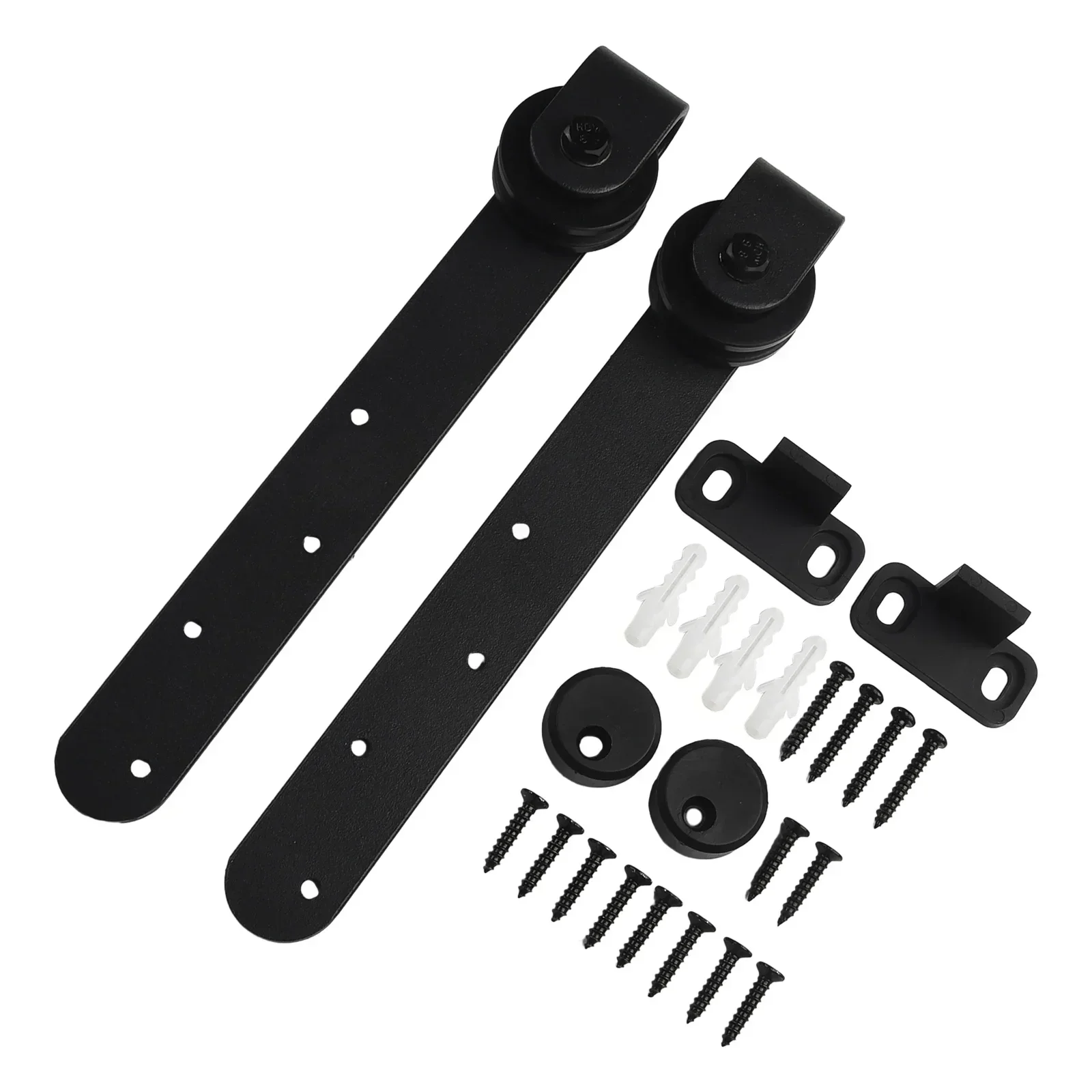 Mini Barn Door Sliding Kit Black Carbon Steel Mini Sliding Barn Door Hardware Kit For Cabinet Doors Rail Set Smooth Silent