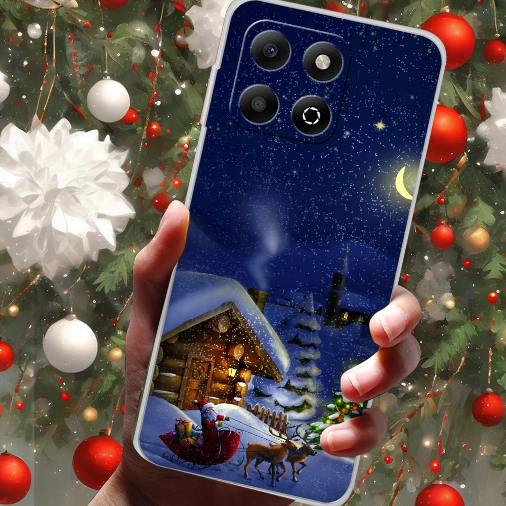 Festive Clear Silicone Phone Case - Soft TPU Christmas Design