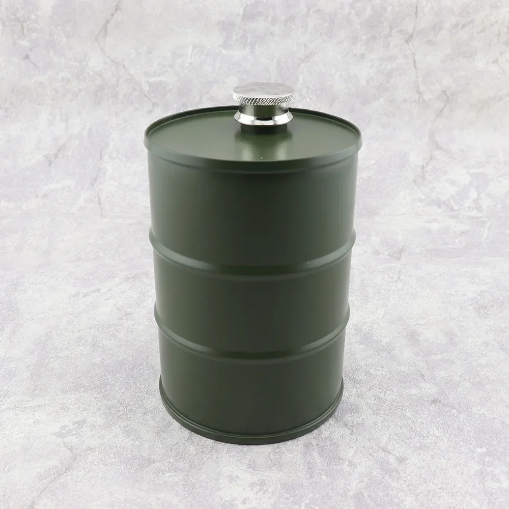 25oz Alcohol Liquor Hip Flask Vodka Oil Drums Whisky Flagon Barrel Shape Whiskey Jug Portable 304 Stainless Steel