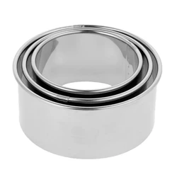 Stainless Steel Circular Dumpling & Biscuit Cutting Tool Set (3/10 Pieces) (Silver 3-piece set)