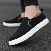 Korean Sle Canvas oes Men Flats Loers Size  47 Low Cut Rubber Outsole Breathable Cloth Upper Faionable Youth Footwear