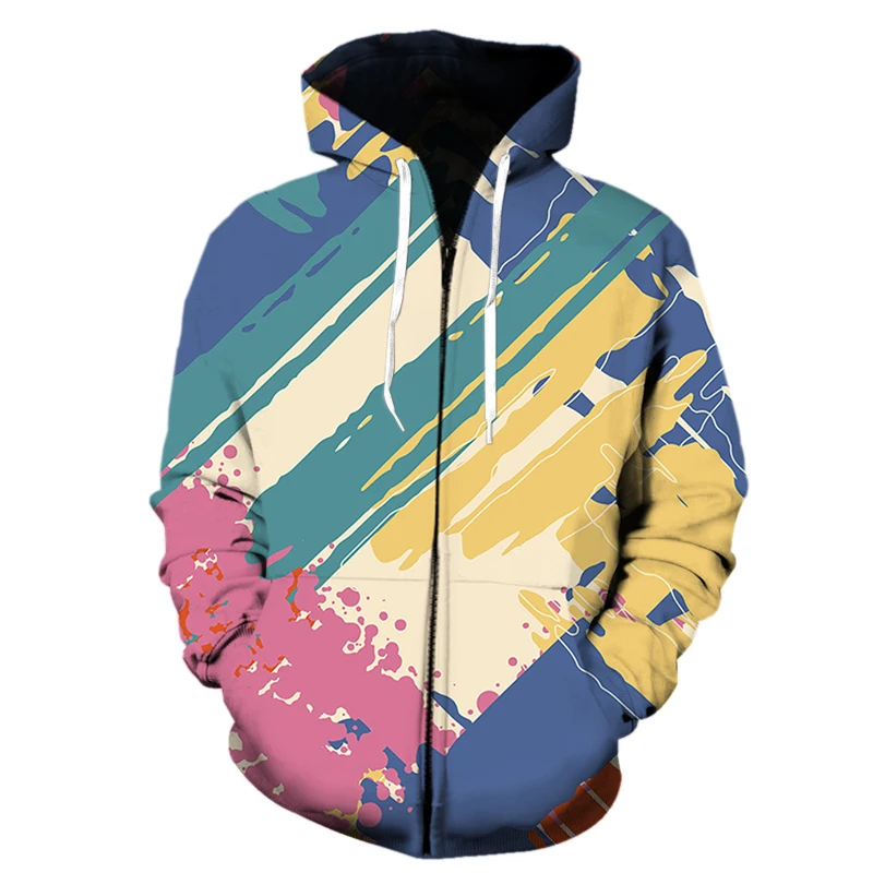 

Fall Graffiti Art Painting Zipper Hoodie Casual Men Women Fashion Sweatshirt 3D printed street wear Boys Girls Kids Cool coat