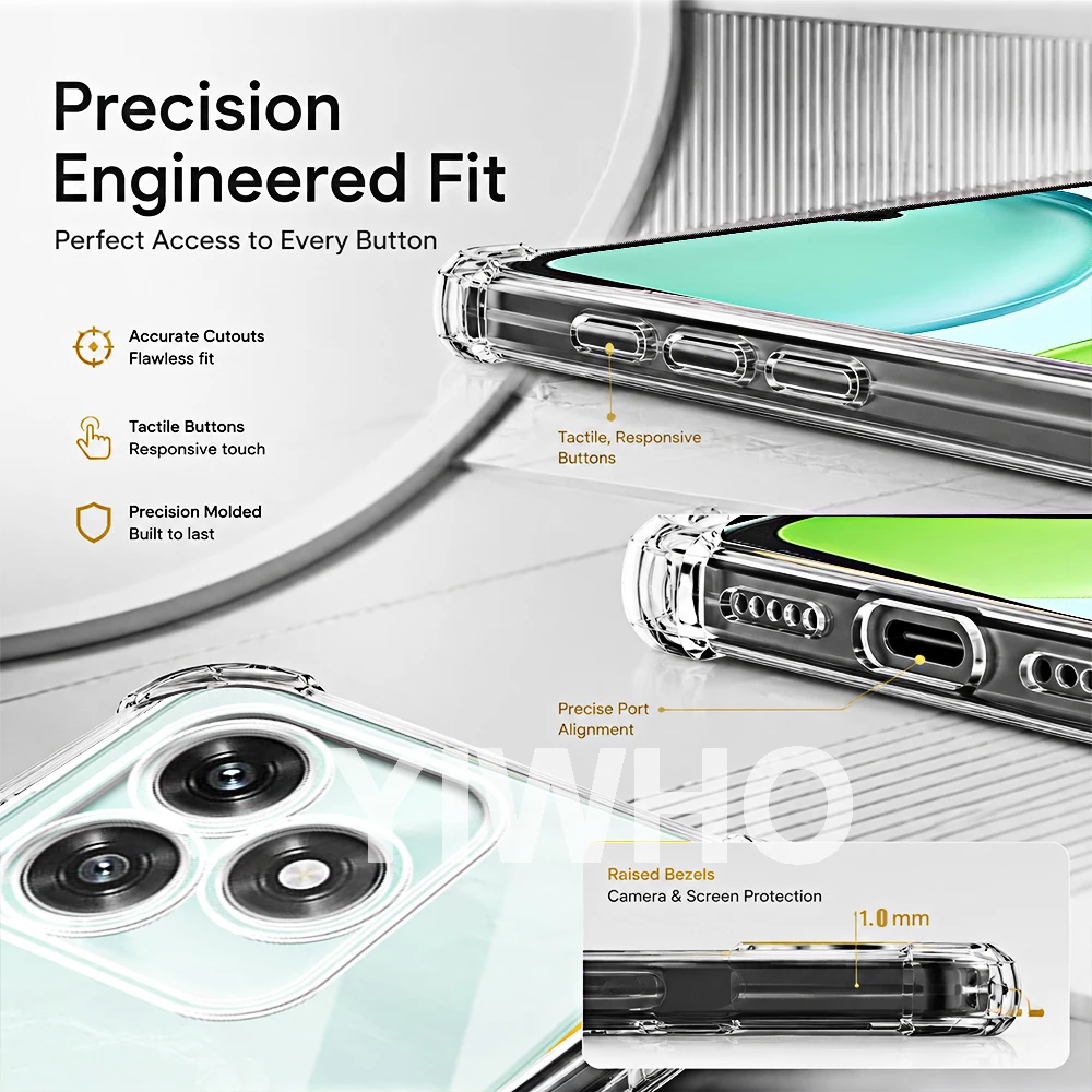 Transparent Shockproof Soft TPU Phone Case - Clear Back Cover, Multiple Piece Options
