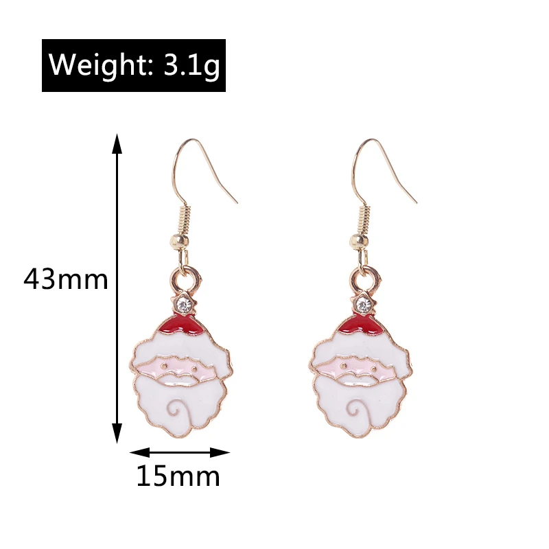 Leslie Hot Merry Christmas Ohrringe Weihnachtsmann Hirsch Baum Stern Glocke Schneemann Ohrringe Anhänger Frohes Neues Jahr Schmuck Geschenke – Detail 25