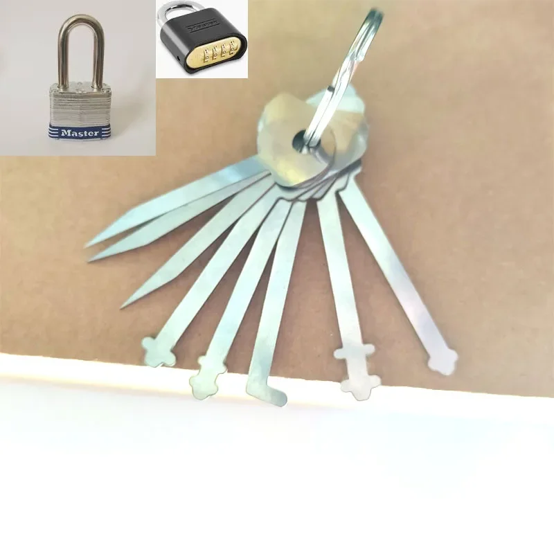Locksmith Tools Master Keys Skeleton Lock Hook Warded Pick Open Doors Key Set For Door Lock Opening Keychain