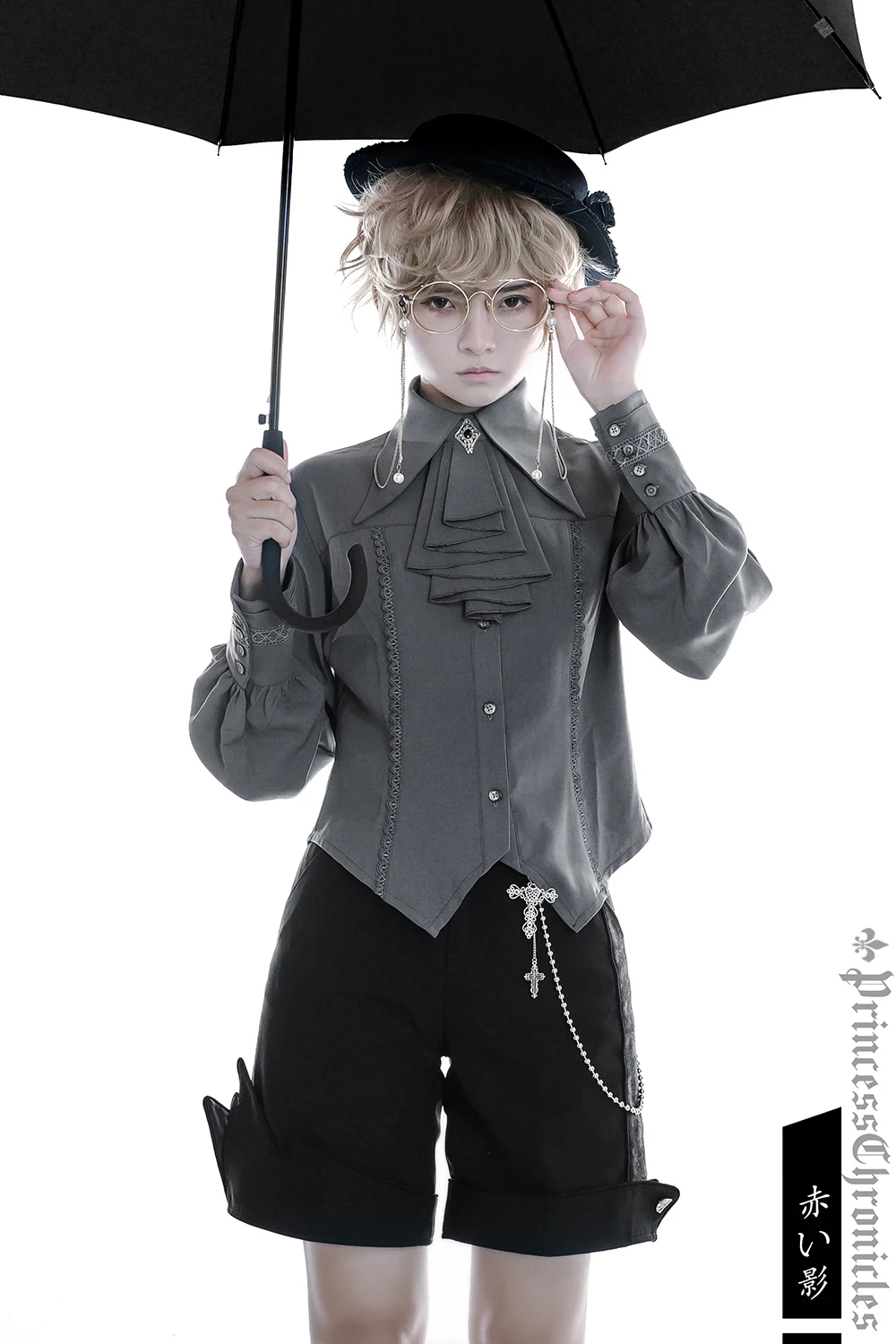 Red Shadow Ouji Lolita Retro Little Prince Lolita Straight Suit Irregular Shorts for Unisex by Princess Chronicles~Pre-order