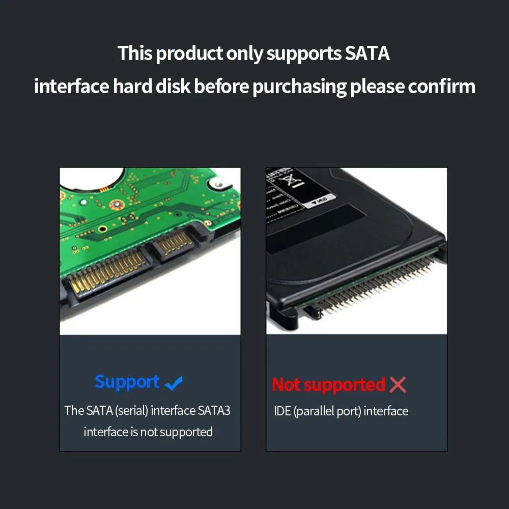 TISHRIC 외장형 하드 디스크 케이스 3.5 HDD SSD SATA-USB 3.0 3.1/Type C PC 노트북 컴퓨터 용 3.5 인치 하드 드라이브 인클로저 박스