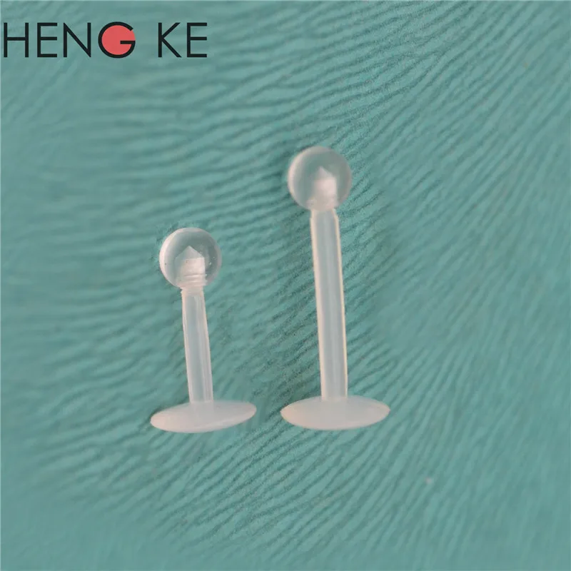 Bioflex Retainer Lip Stud Straight Labret Rings Earrings Clear Acrylic Bio 6mm 8mm 10mm 16G Fashion Body Piercing Jewelry