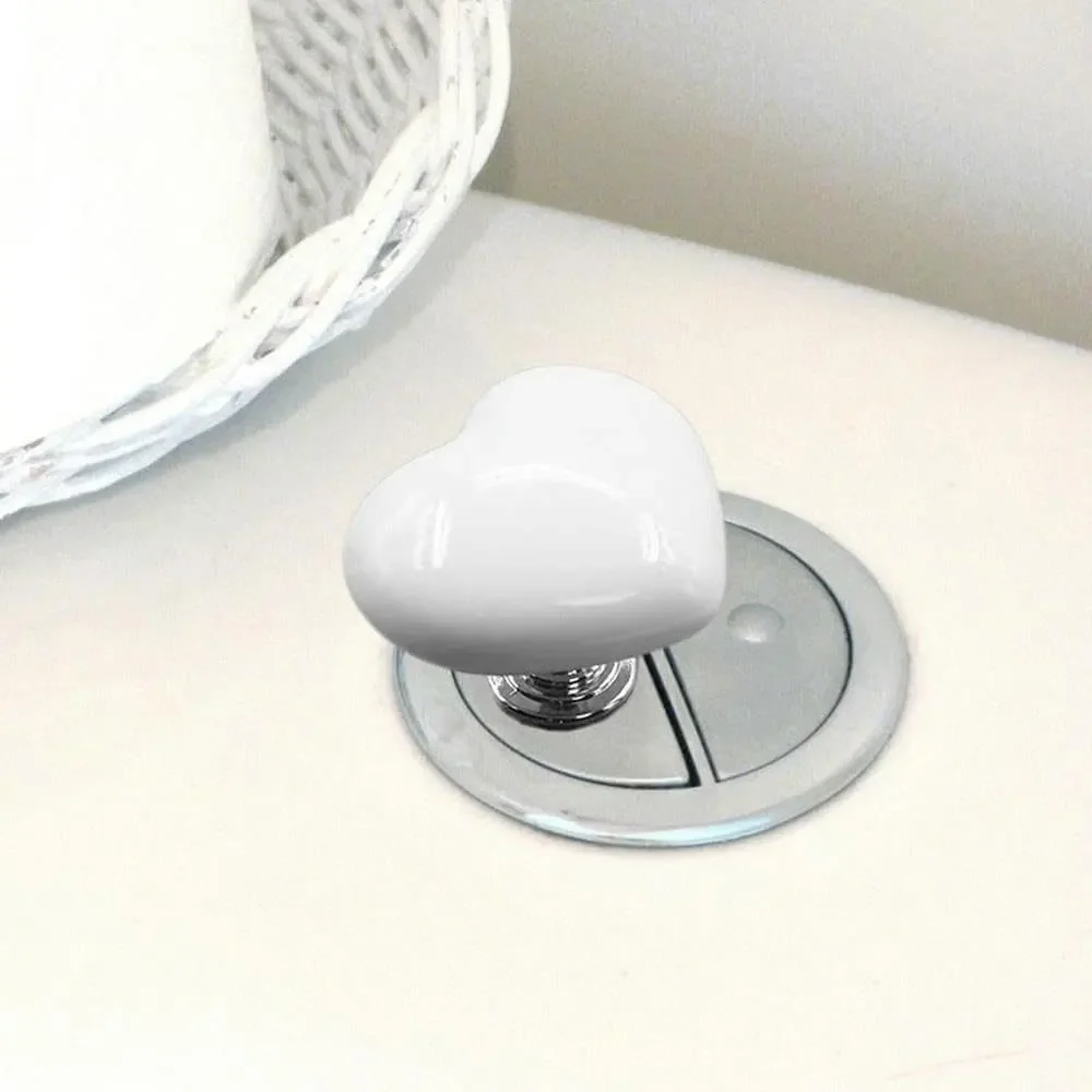 Toilet Press Button Handle Heart Shaped Push Switch Water Flush Button Home Tools
