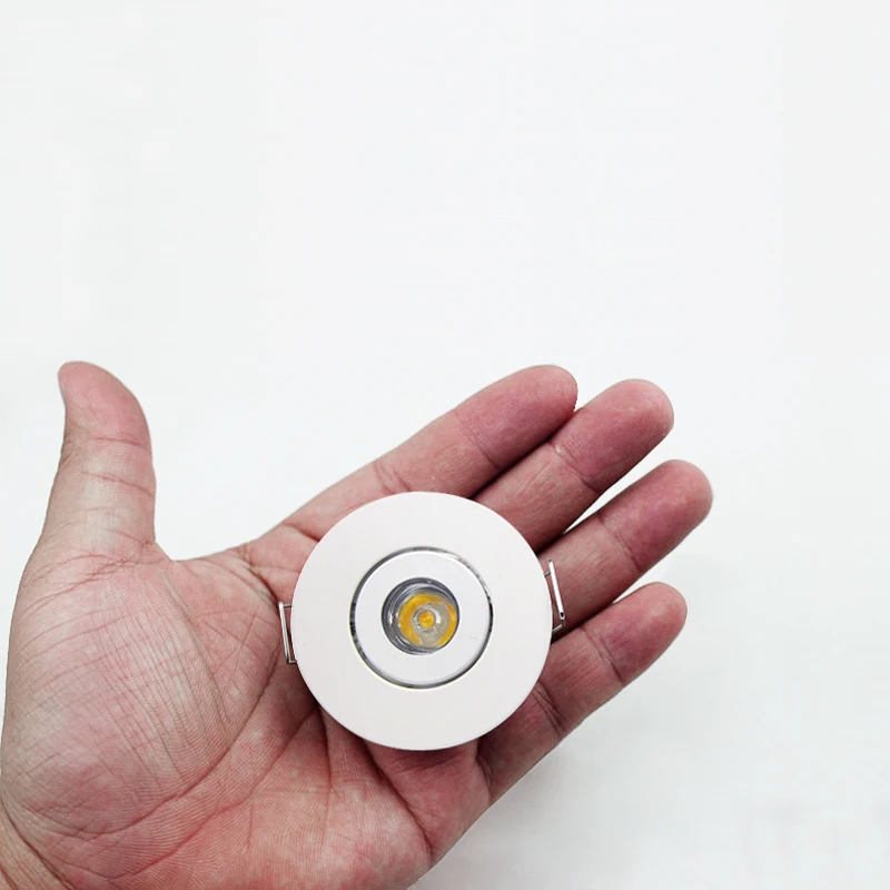 LED 미니 다운라이트, 조도 조절식 스포트 라이트, 오목한 램프, AC85-265V 천장 조명, 알루미늄 52mm, 드라이버 포함, 1W, 3W, 6 개