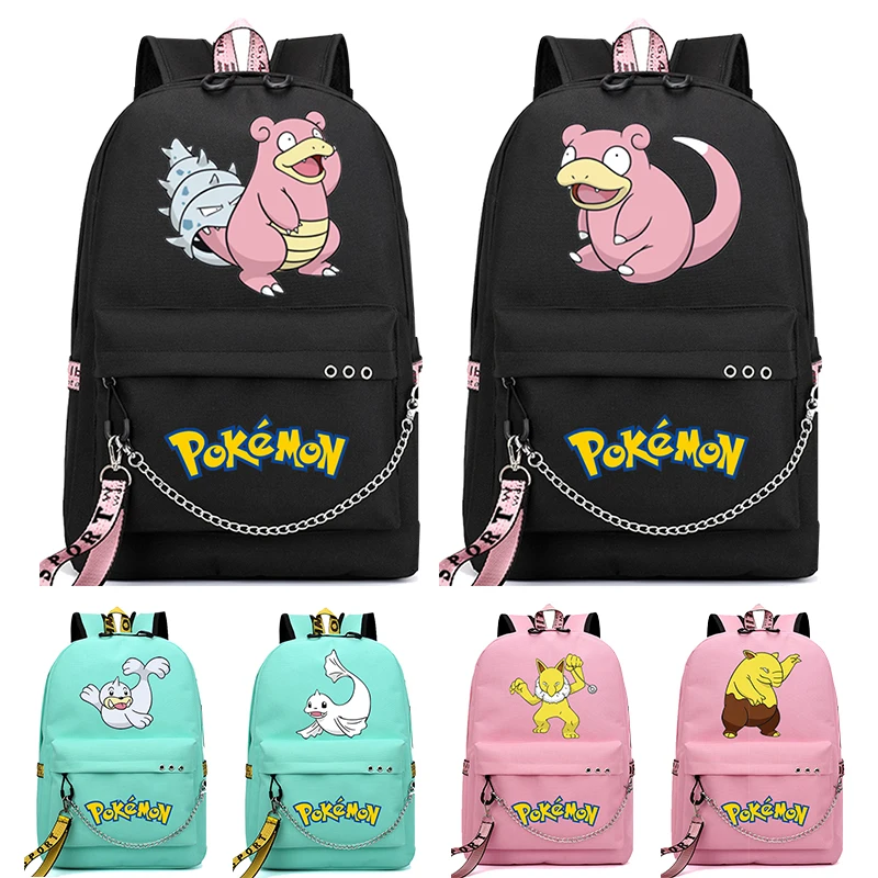 

Pokemon Women Backpack Laptop Snorlax Book Pack Schoolbag Female Girls Waterproof Pikachu Gengar Backpack for Student Mochilas