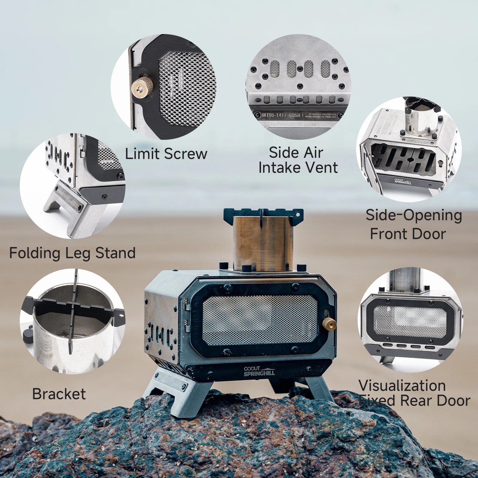 Gooutspringhill Mini Incense Burner 2.0, Portable Foldable Firewood Stove, Outdoor Camping Water Stove, Travel Small Incinerator