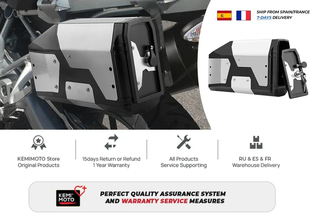 Scatola Portautensili Per Motociclette - 4,2 Litri, Acciaio Nero Impermeabile, Per BMW R1250GS/R1200GS - Foto 3