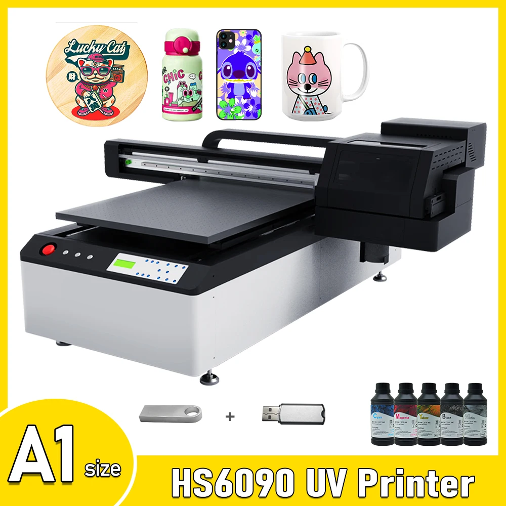 Stampante Uv A1 Per Stampante Flatbed Uv Epson Xp600 Per Stampante Uv Automatica In Metallo Per Cassa Del Telefono Stampante Uv A1