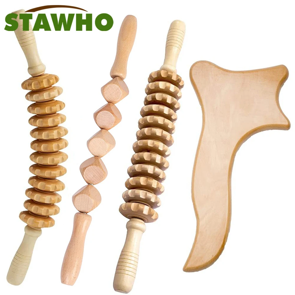 5 row wooden foot roller wood care massage reflexology relax relief massager spa gift anti cellulite foot massager care tool Wooden Muscle Roller Stick Wood Therapy Massager Tool for Maderotherapy,Anti-Cellulite, Lymphatic Drainage,Muscle Pain Relief