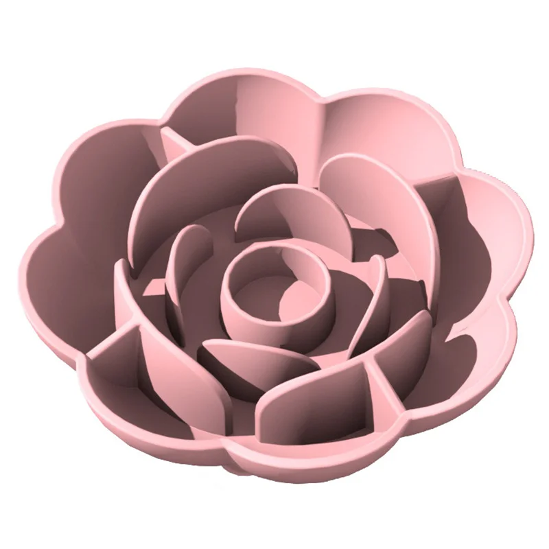 Pet Supplies Silicone Slow Food Bowl Rose Shape Dog Bowl Cat Anti-Choking and Anti-Knocking Food Bowl with Suction Cup 5