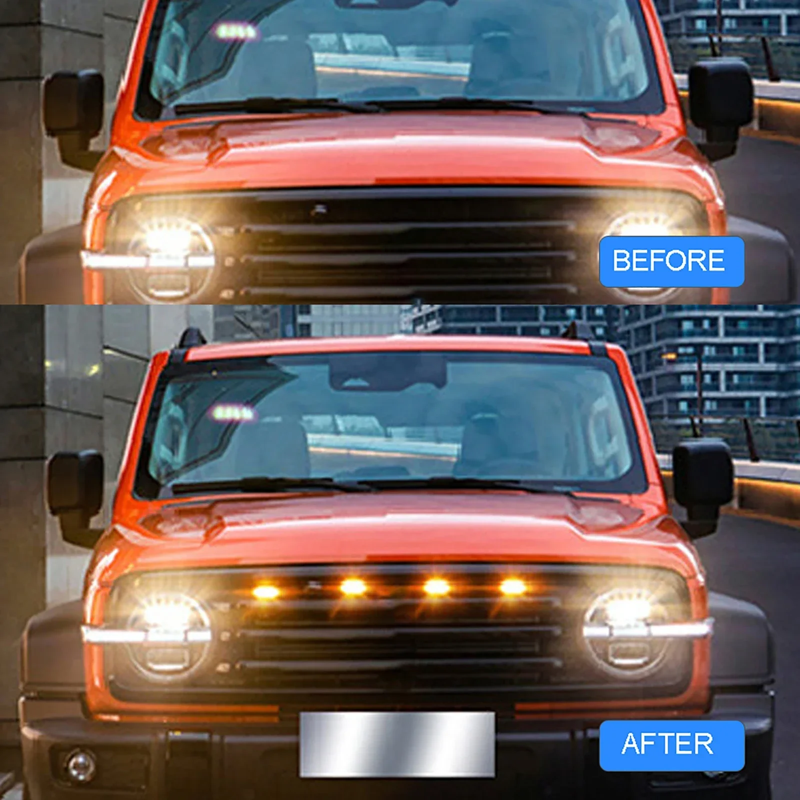 LED Driving Lights 4Pcs/set Universal Car LED Grille Light