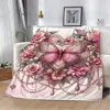 Flowers and Butterflies Love Fluffy Soft Blankets & Throws Knee Blanket Throw Home Interior Luxury Bedding Beach Towel Nap Bed & 3