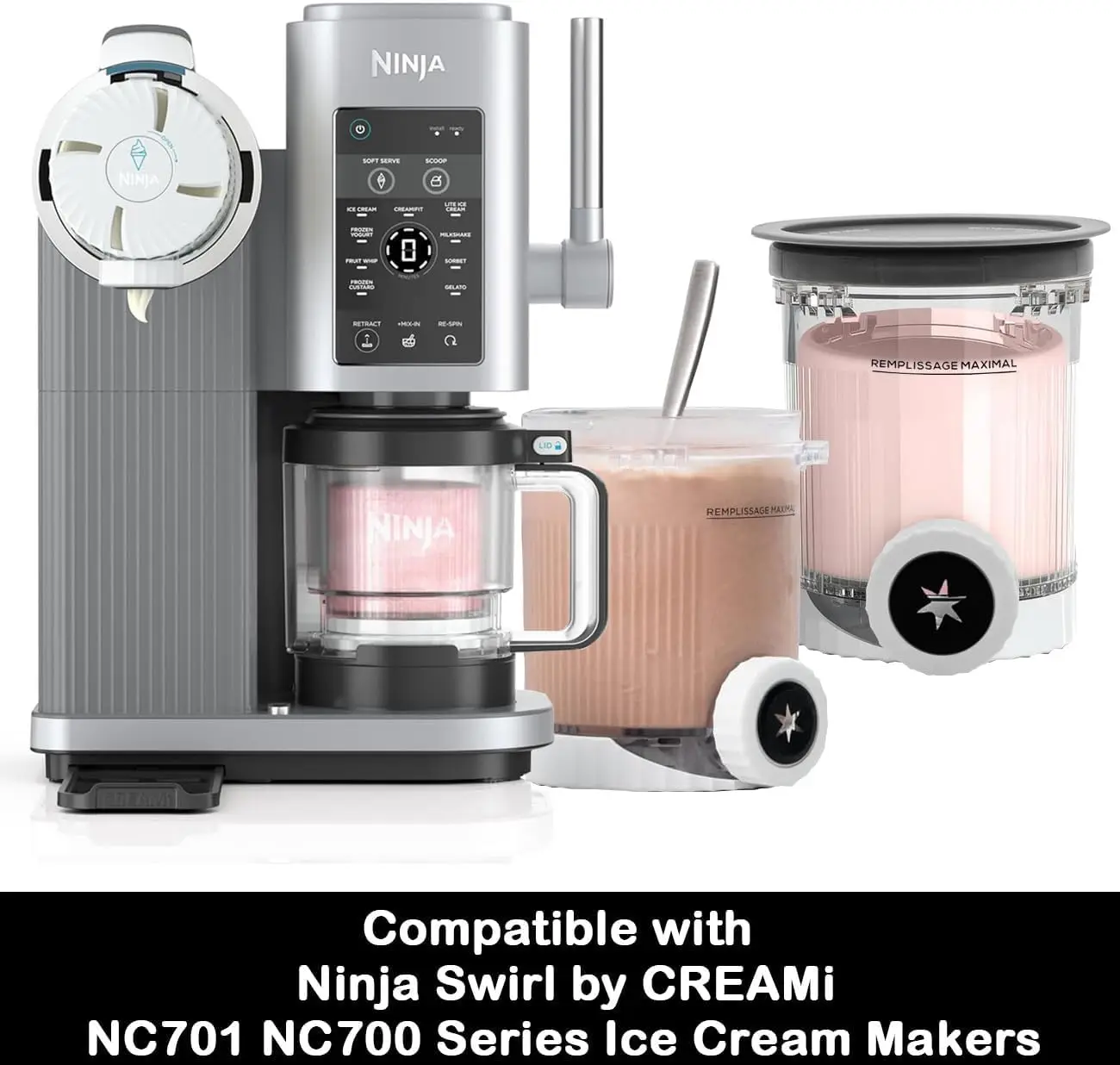 حاويات كريمية لآيس كريم نينجا دوامة، قطعة واحدة من...