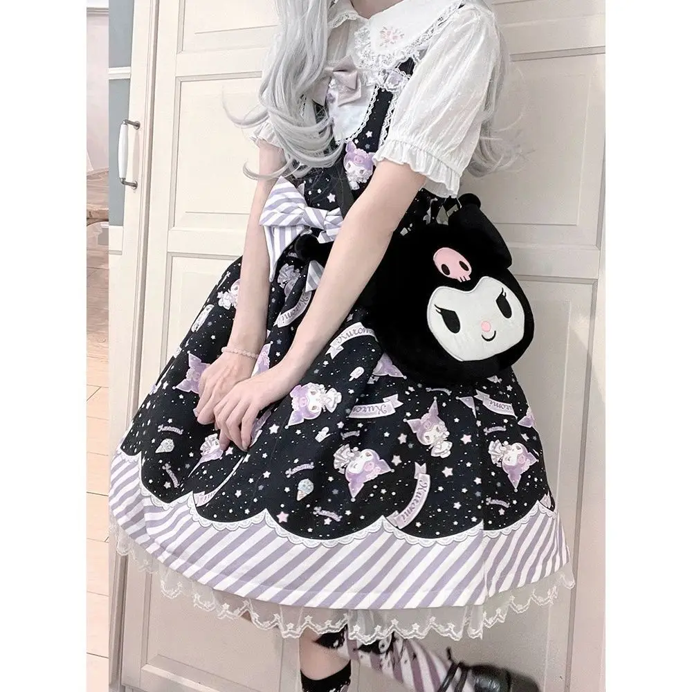 Фото Кавайное платье Sanrio со звездами, гумми, Лолита, платье для девочек, мультяшная персонализация, милая куроми, корица, ролл, мелодия, косплей, одежда, подарок №3