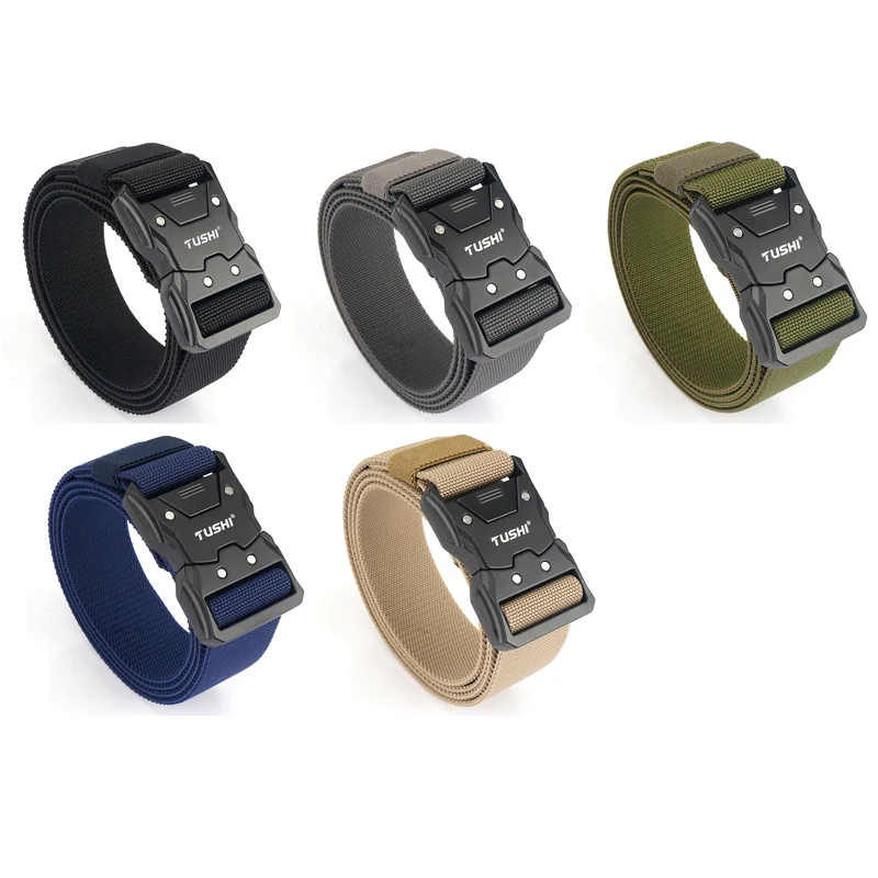 TUSHI Cintura Tattica Originale Ufficiale Cintura Elastica A Sgancio Rapido Fibbia In Metallo Cintura Da Allenamento Per Utensili Casual Cinture Per Pantaloni Da Uomo - Foto 10
