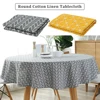 Nordic Round Tablecloth Cotton Linen Washable Hotel Banquet Table Cloth for Wedding Party Christmas Table Cover Home Dec 1