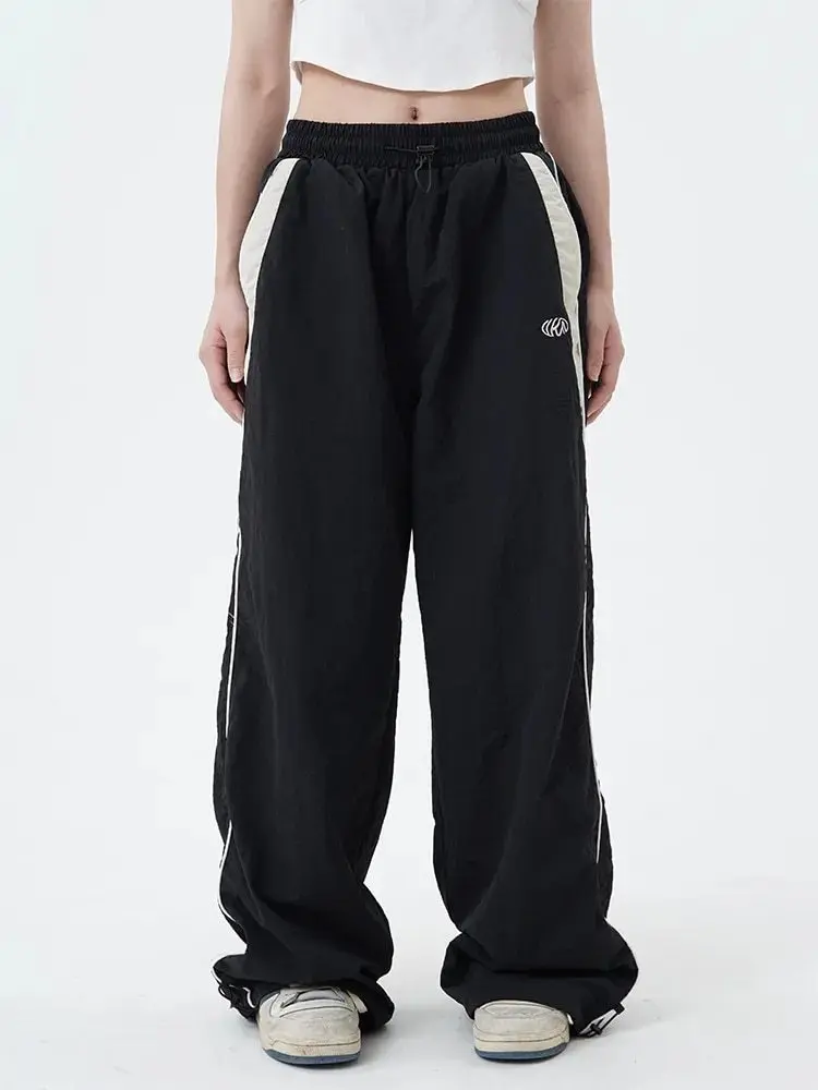 Y2K Pants Women Vintage Street Distressed Wash Women Clothing Casual Wide Leg High WaistedWoman Pants
